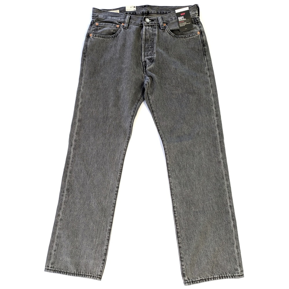Levis 501 Original Grey Straight Leg Button Fly Denim Jeans 005013496 32x30 - Picture 2 of 9